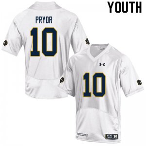 Notre Dame Fighting Irish Youth Isaiah Pryor #10 White Under Armour Authentic Stitched College NCAA Football Jersey KQU8399ZT